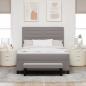 Preview: Boxspringbett mit Matratze Taupe 140 x 200 cm Stoff