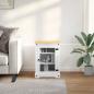 Preview: ARDEBO.de - HiFi-Schrank Weiß 60 x 50 x 82 cm Massives Kiefernholz