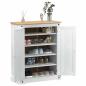 Preview: Schuhschrank Weiß 86 x 38,5 x 108 cm Massives Kiefernholz