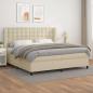 Preview: ARDEBO.de - Boxspringbett mit Matratze Creme 200x200 cm Kunstleder