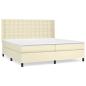 Preview: Boxspringbett mit Matratze Creme 200x200 cm Kunstleder