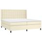 Preview: Boxspringbett mit Matratze Creme 200x200 cm Kunstleder