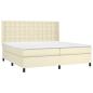 Preview: Boxspringbett mit Matratze & LED Creme 200x200 cm Kunstleder