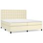 Preview: Boxspringbett mit Matratze Creme 200x200 cm Kunstleder