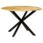Preview: Esstisch Raues Massives Mangoholz und Stahl 120x77 cm