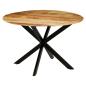 Preview: Esstisch Raues Massives Mangoholz und Stahl 120x77 cm
