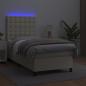 Preview: Boxspringbett mit Matratze & LED Creme 90x200 cm Kunstleder