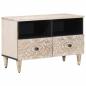 Preview: ARDEBO.de - TV-Schränk Weiß 70 x 33,5 x 46 cm Massivholz Mango