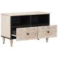 Preview: TV-Schränk Weiß 70 x 33,5 x 46 cm Massivholz Mango