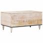 Preview: Couchtisch Weiß 80 x 50 x 40 cm Massivholz Mango