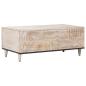 Preview: Couchtisch Weiß 100 x 54 x 40 cm Massivholz Mango