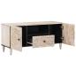 Preview: TV-Schränk Weiß 105 x 33,5 x 46 cm Massivholz Mango