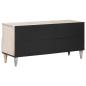 Preview: TV-Schränk mit Regal Weiß 100 x 33,5 x 46 cm Massivholz Mango
