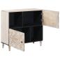 Preview: Sideboard mit Speicher Weiß 80 x 33,5 x 75 cm Massivholz Mango