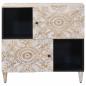 Preview: Sideboard mit Speicher Weiß 80 x 33,5 x 75 cm Massivholz Mango