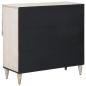 Preview: Sideboard mit Speicher Weiß 80 x 33,5 x 75 cm Massivholz Mango