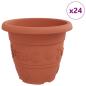 Preview: Runder Blumentopf 24 Stk. Ziegelrot Ø 39 x 32 cm Kunststoff