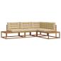 Preview: Outdoor-Sofagarnitur 4 stk. 4-Sitzer Polyester Natur und Beige