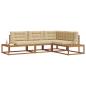 Preview: Outdoor-Sofagarnitur 4 stk. 4-Sitzer Polyester Natur und Beige