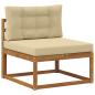Preview: Outdoor-Sofagarnitur 4 stk. 4-Sitzer Polyester Natur und Beige