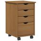 Preview: Rollschrank MOSS Honigbraun 34 x 39 x 56 cm