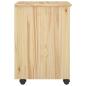 Preview: Rollschrank Mit Rad Braun 34 x 39 x 56 cm Massives Kiefernholz