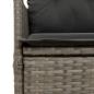 Preview: 11-tlg. Garten-Bistro-Set mit Kissen Grau Poly Rattan