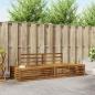 Preview: ARDEBO.de - 2 stk. Outdoor-Sofagarnitur Massivholz Akazie Natur