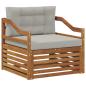 Preview: Outdoor-Sofa Natürlich und Hellgrau
