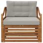 Preview: Outdoor-Sofa Natürlich und Hellgrau