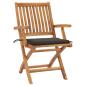 Preview: Gartenstühle 2 Stk. mit Taupe Kissen Teak Massivholz