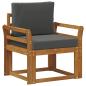 Preview: Outdoor-Sofa Massivholz Akazie Natur und Anthrazit