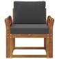 Preview: Outdoor-Sofa Massivholz Akazie Natur und Anthrazit