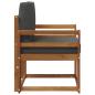 Preview: Outdoor-Sofa Massivholz Akazie Natur und Anthrazit