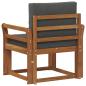 Preview: Outdoor-Sofa Massivholz Akazie Natur und Anthrazit