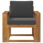 Preview: Outdoor-Sofa Massives Akazienholz und Polyester Natur