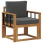 Preview: Outdoor-Sofa Massivholz Akazie Natur und Anthrazit