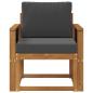 Preview: Outdoor-Sofa Massivholz Akazie Natur und Anthrazit