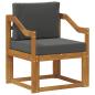 Preview: Outdoor-Sofa Massivholz Akazie Natur und Anthrazit