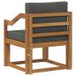 Preview: Outdoor-Sofa Massivholz Akazie Natur und Anthrazit