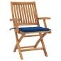 Preview: Klappbare Gartenstühle mit Kissen 4 Stk. Massivholz Teak
