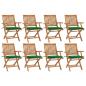 Preview: ARDEBO.de - Klappbare Gartenstühle mit Kissen 8 Stk. Massivholz Teak
