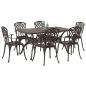 Preview: Garten Essgruppe 7 pcs Bronze Aluminium