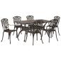 Preview: Garten Essgruppe 7 pcs Bronze Aluminium