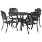 Preview: Garten Essgruppe 5 pcs Schwarz Aluminium
