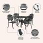 Preview: Garten Essgruppe 5 pcs Schwarz Aluminium
