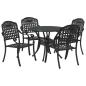 Preview: Garten Essgruppe 5 pcs Schwarz Aluminium