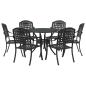 Preview: Garten Essgruppe 7 pcs Schwarz Aluminium
