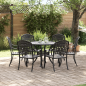 Preview: Garten Essgruppe 7 pcs Schwarz Aluminium