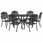 Preview: Garten Essgruppe 7 pcs Schwarz Aluminium